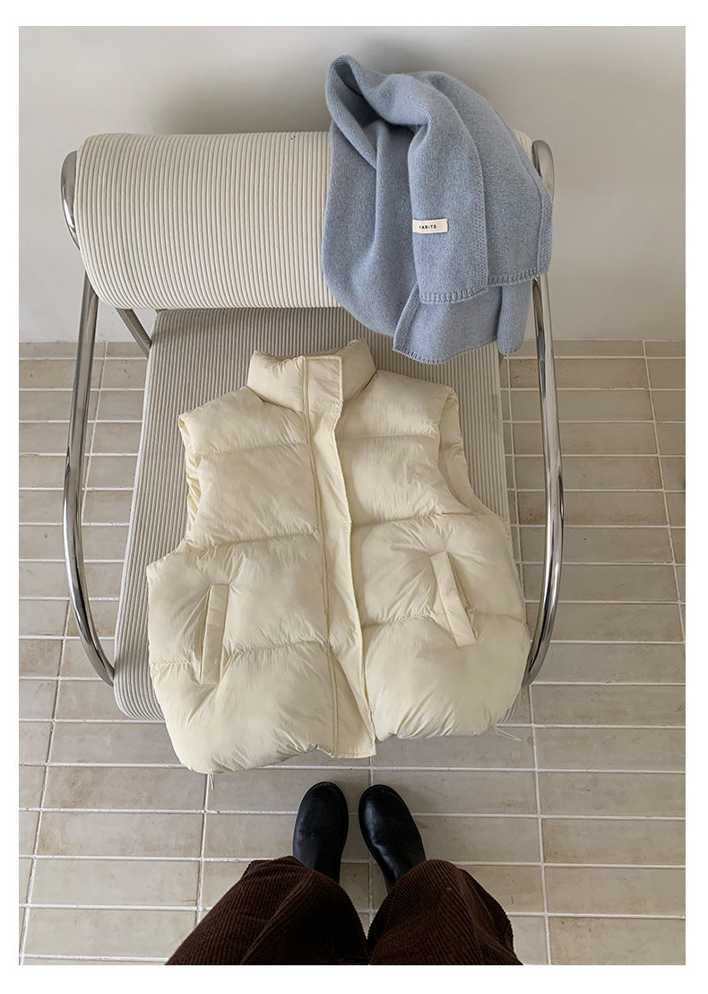 【H5474】實拍秋冬簡約立領保暖棉服背心251109