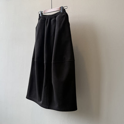 【Y82671】 實拍秋冬氣質花苞毛呢A字裙251023