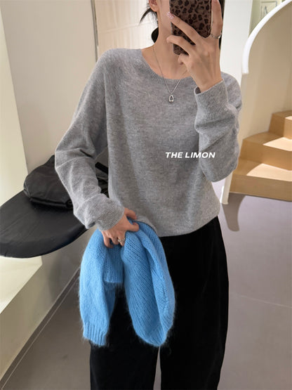 【L8328】實拍檸檬秋冬無縫一體顯瘦圓領保暖毛衣250930