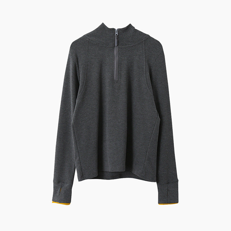 【LD11028】實拍德絨舒適極簡半拉鍊連帽衞衣251124