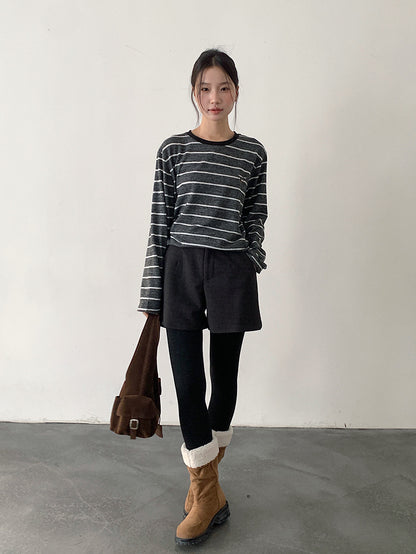 【LD11044】實拍厚款毛呢西裝短褲後鬆緊腰251202