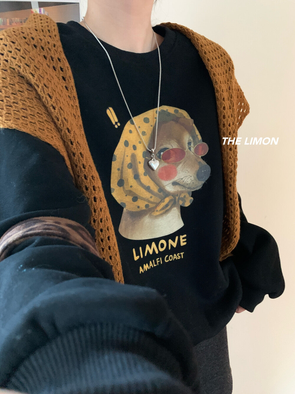 【L9295】實拍檸檬秋冬狗狗印花加絨衞衣+針織披肩251117