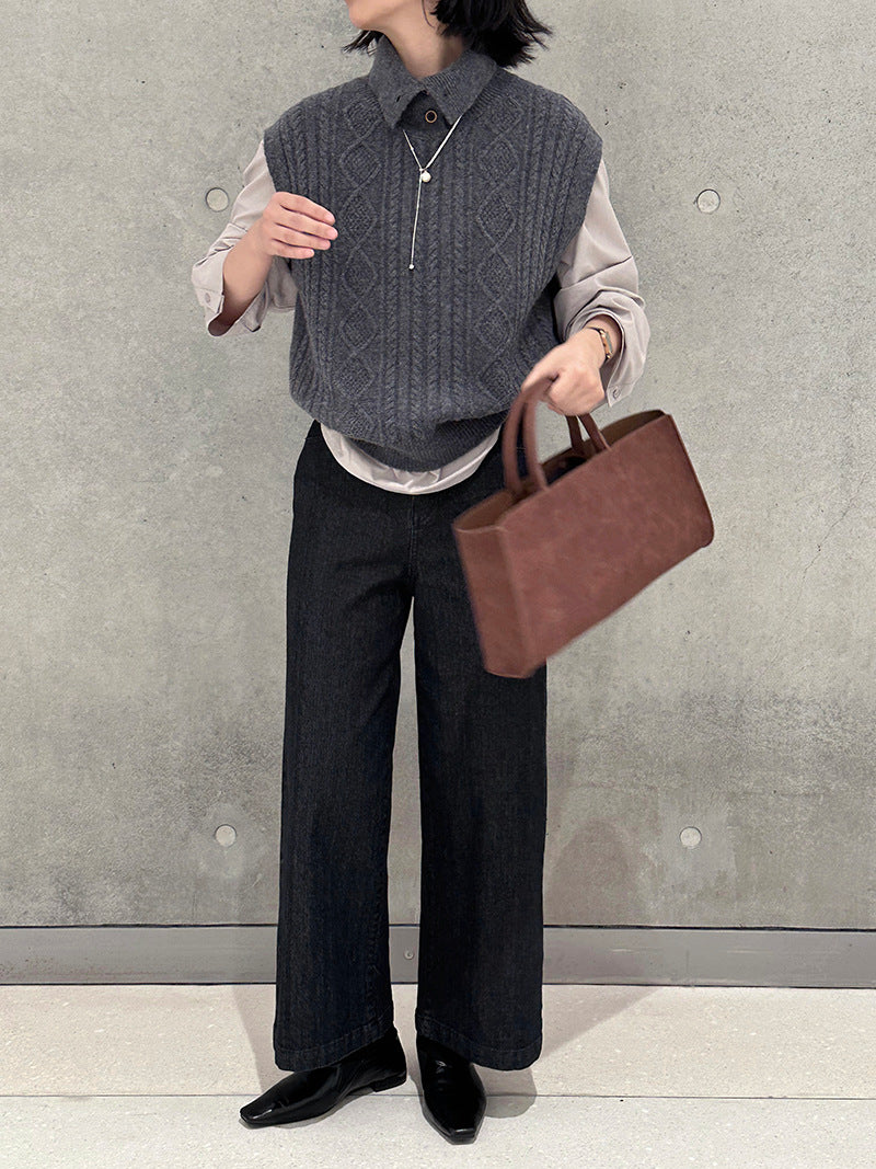 【cim6121】實拍超顯瘦顯腿直彈性九分黑色牛仔褲251030