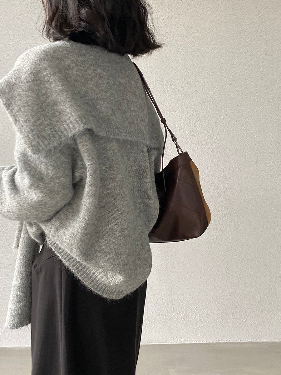 【cim8802】實拍纯色溫柔針織毛衣+針織披肩(羊毛8）251114