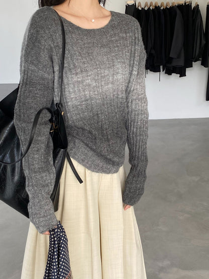 【cim0679】實拍韓國彩虹漸變長袖針織衫（羊毛11%)251114