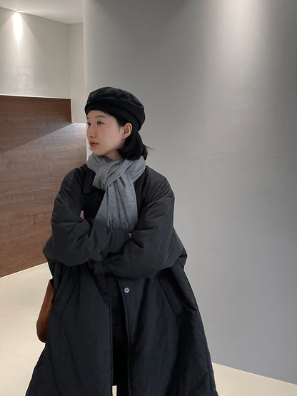 【cimz1235】 雪山奶糖 Muji 風輕薄初冬簡約廓形寬鬆棉服外套260108
