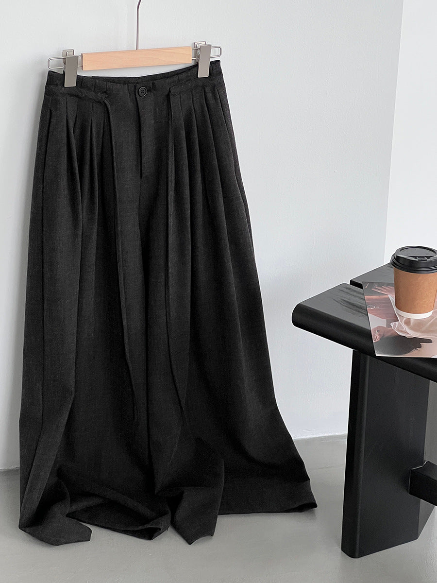 【cim1619】實拍韓系高級百搭壓褶垂感西裝褲251030