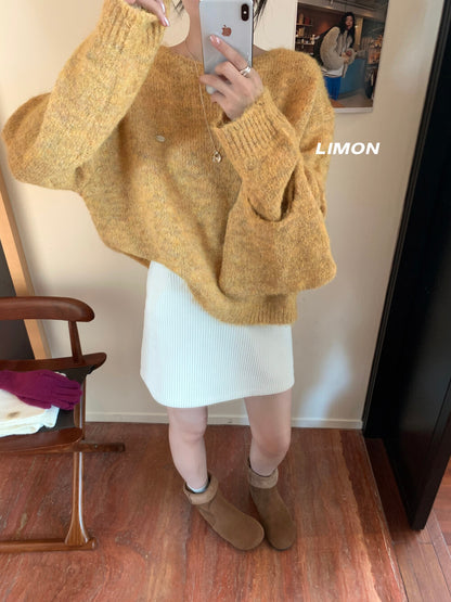 【L6873】實拍檸檬秋冬簡約軟糯保暖毛衣+針織手拎包251117