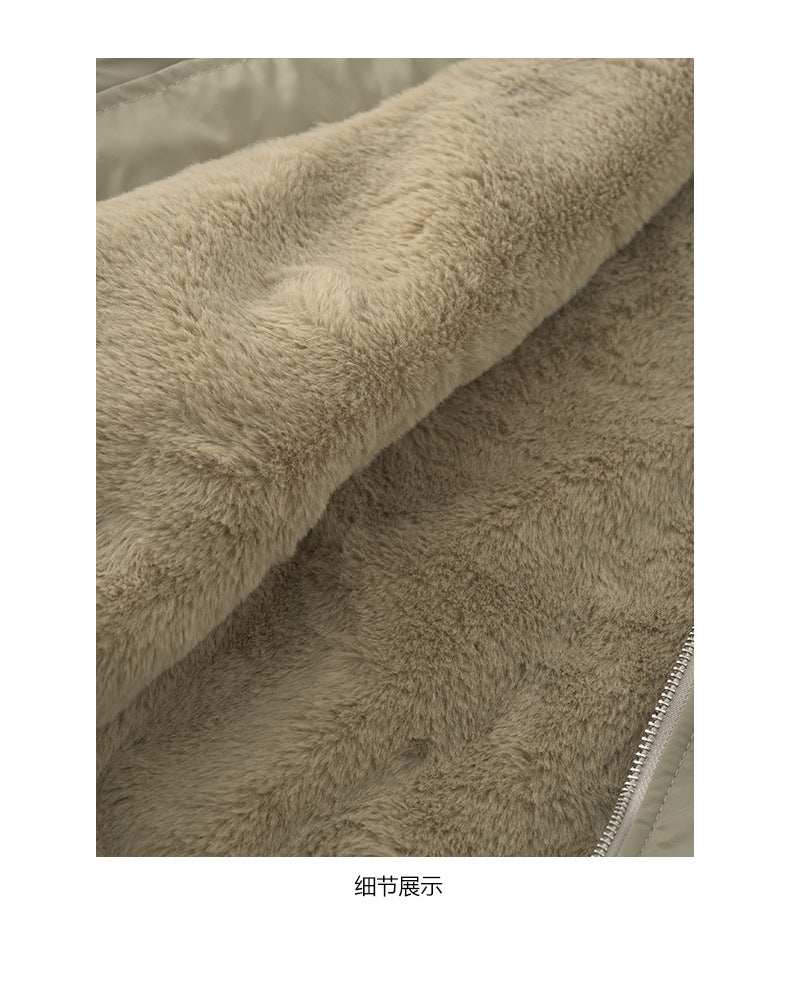 【H5526】實拍兩面穿|絨毛加厚棉服風衣外套251125