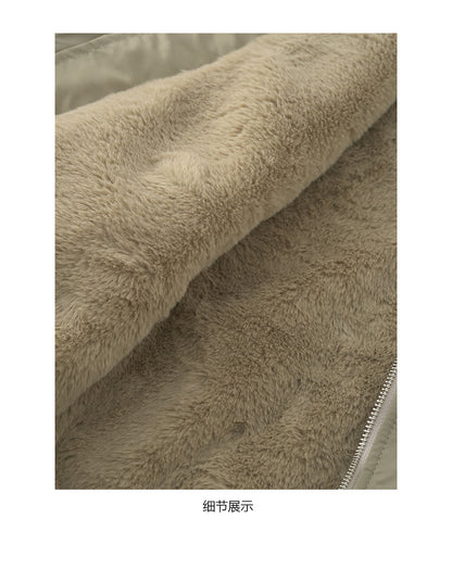 【H5526】實拍兩面穿|絨毛加厚棉服風衣外套251125