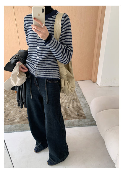 【H5477】實拍S~XL復古加厚高腰直筒牛仔褲251109