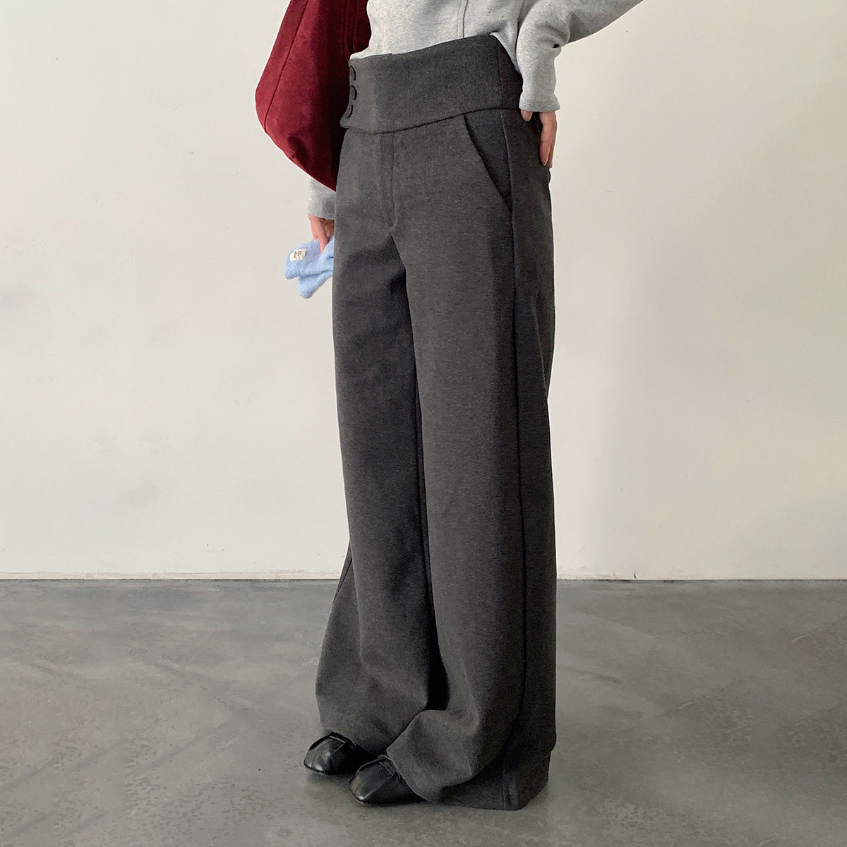 【LD11048】實拍S~XL秋冬毛呢厚款高腰直筒褲251202