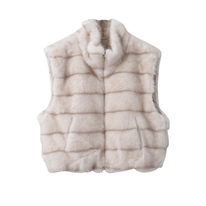 【LD11042】實拍皮毛一體立領拉鍊背心外套251202