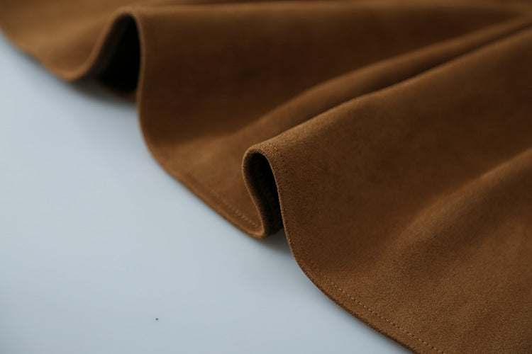 【LD11016】實拍冬季復古麂皮絨A字裙251110