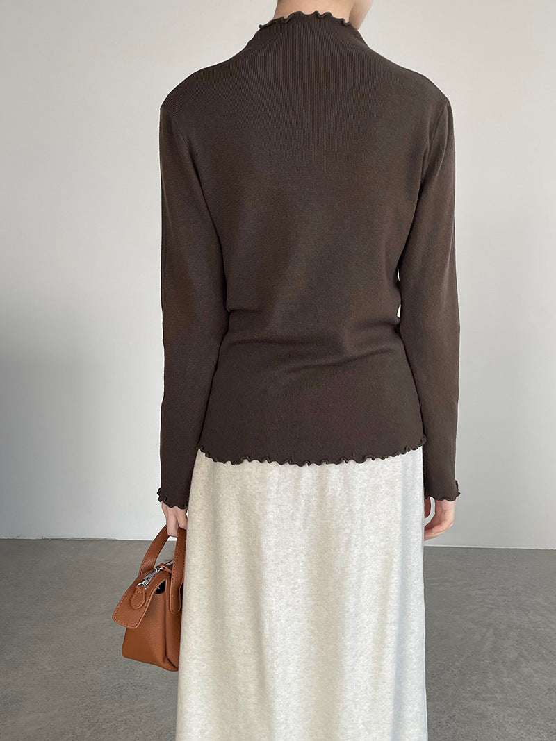 【cimYL223】實拍氣質安迪絨木耳邊針織衫251201