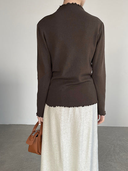 【cimYL223】實拍氣質安迪絨木耳邊針織衫251201