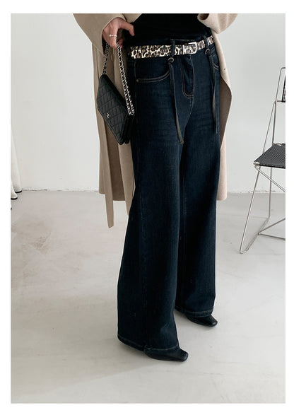 【H5477】實拍S~XL復古加厚高腰直筒牛仔褲251109