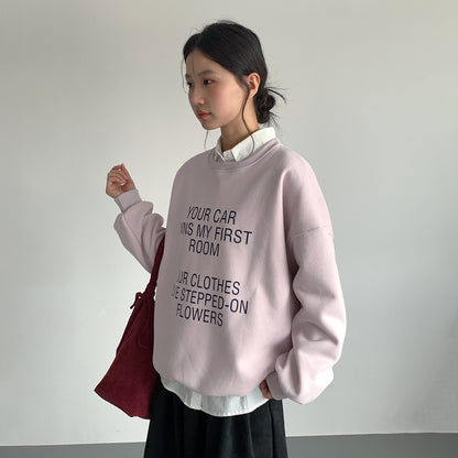 【LD11021】實拍加絨加厚印花寬鬆情侶裝衞衣251110