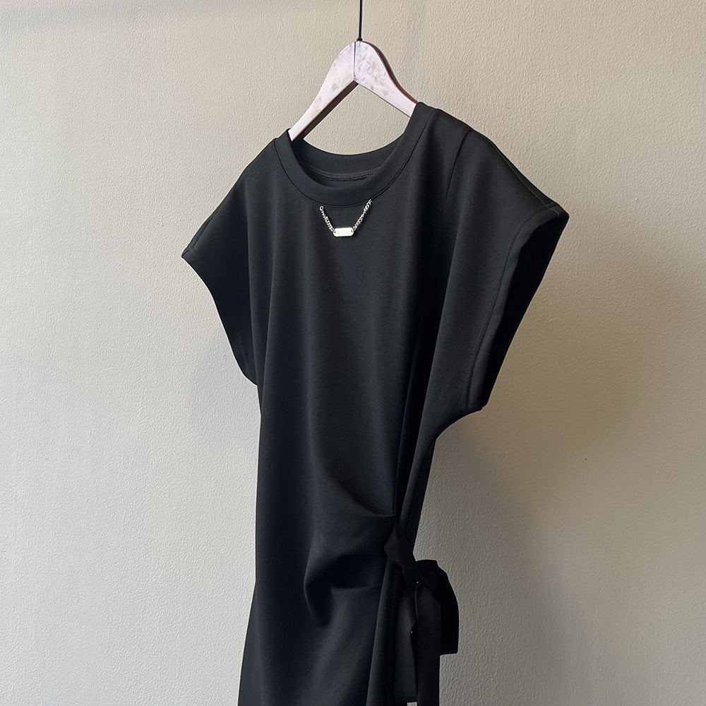 在台現貨【Y695】實拍韓國夏天開衩綁帶棉質洋裝