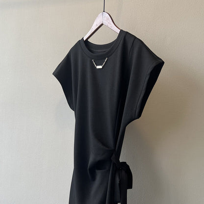 在台現貨【Y695】實拍韓國夏天開衩綁帶棉質洋裝