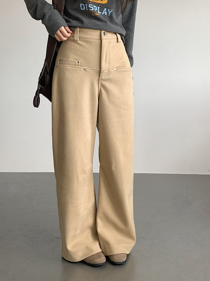 【LD3302】實拍S~XL秋冬顯瘦直筒毛呢休閒褲251103