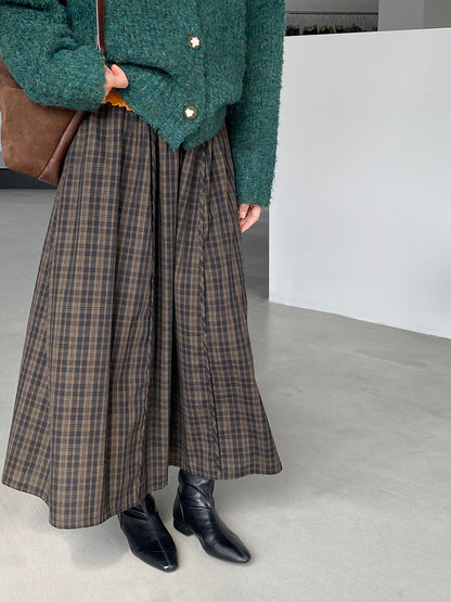 【cimz6381】實拍日系復古格紋內里加絨加厚A字裙251128