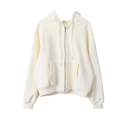 【LD11030】實拍冬季慵懶加絨加厚連帽衞衣外套251124