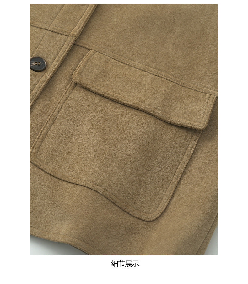 【H5493】實拍復古高領麂皮絨西裝外套251109