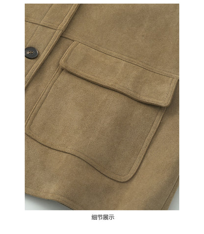 【H5493】實拍復古高領麂皮絨西裝外套251109