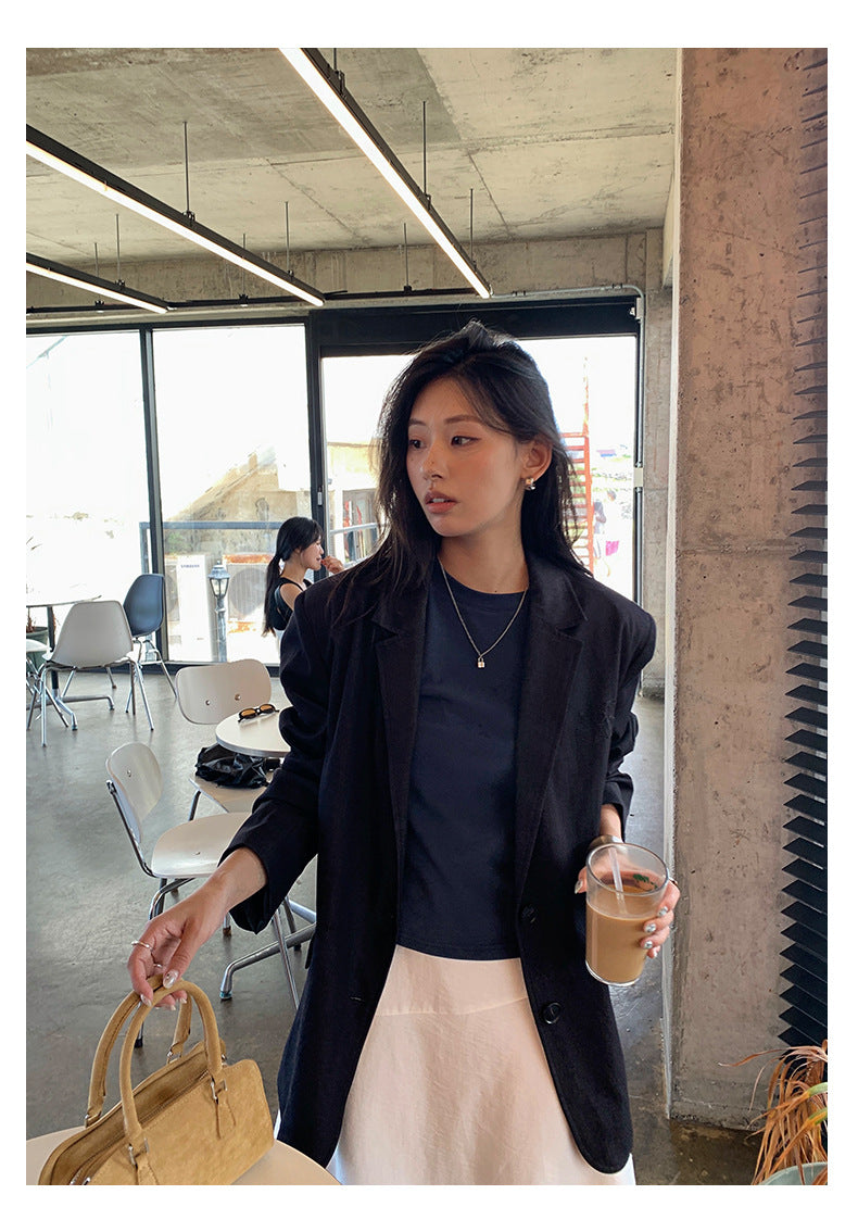 【H5385】實拍韓版秋季顯瘦休閒西裝外套250902