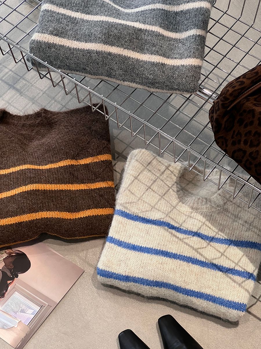 【cimz8925】實拍冬季復古圓領氣質針織毛衣251120