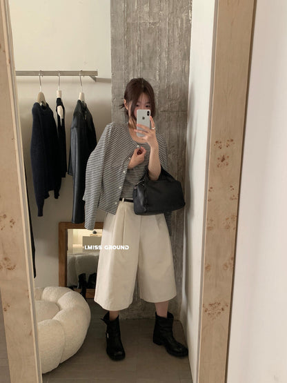 【L90518】實拍秋季簡約慵懶氣質條紋背心+小外套250923
