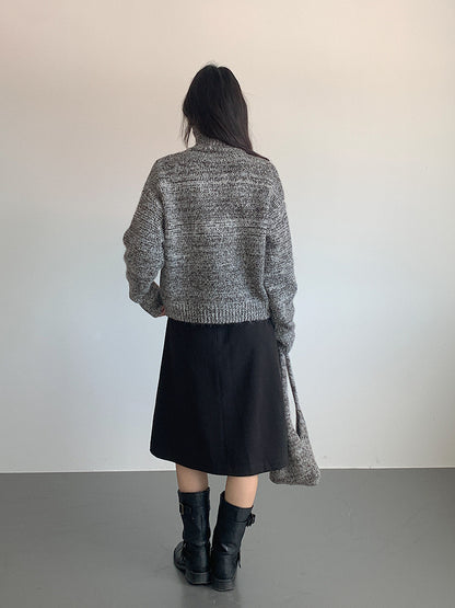 【LD3296】實拍輕奢復古寬翻領厚實針織外套＋針織包251103