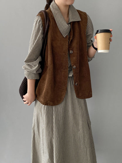 【cimzJC832】日系立領燈芯絨寬鬆背心261001