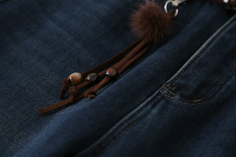 【LD11073】實拍S~XL保暖加絨加厚高腰直筒牛仔褲251209