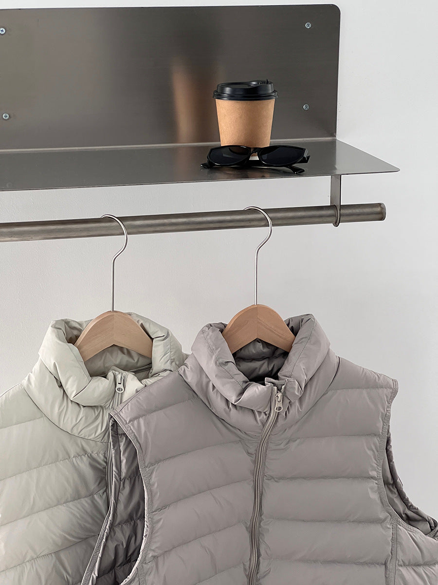 【cimz6377】實拍立領排骨雙頭拉鏈羽絨背心(90白鴨絨)251120