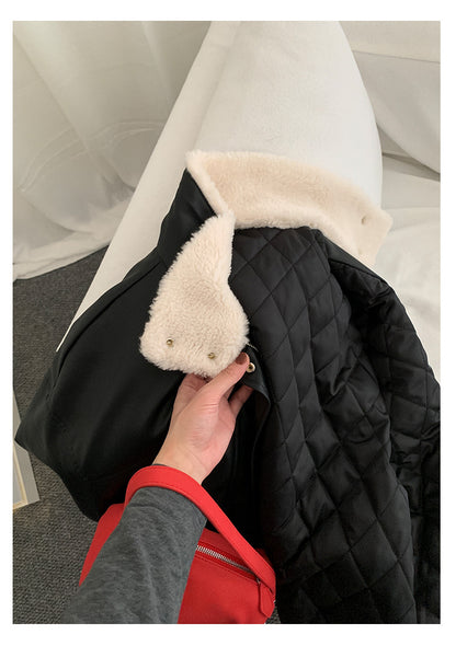 【H5485】實拍高級感毛領PU皮衣夾棉加厚外套251109