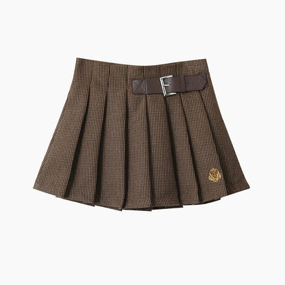 【LD3299】實拍S~XL秋冬露思同款～刺繡毛呢百褶裙251103