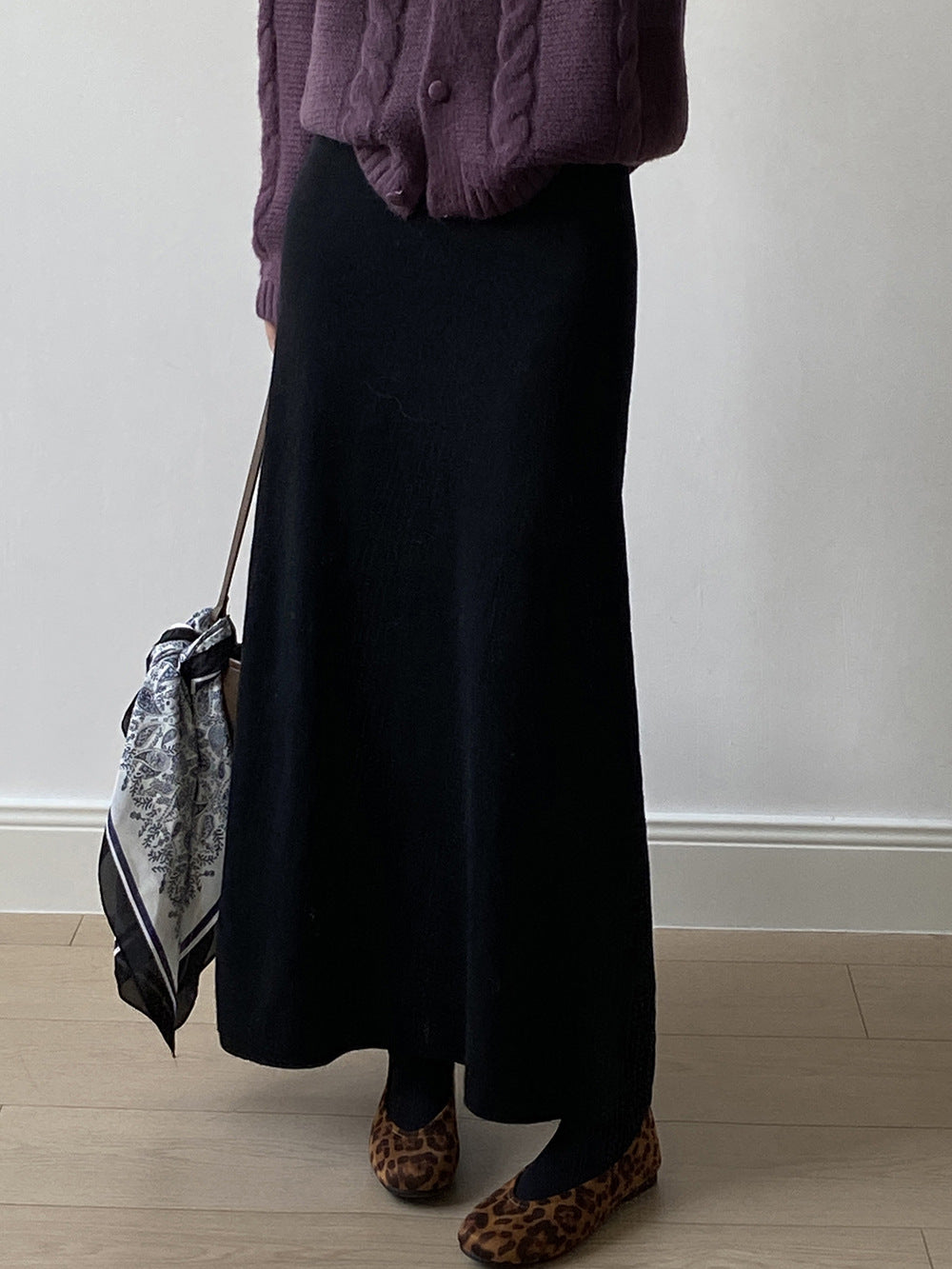 【YP682】 實拍高腰軟糯垂感針織長裙251023