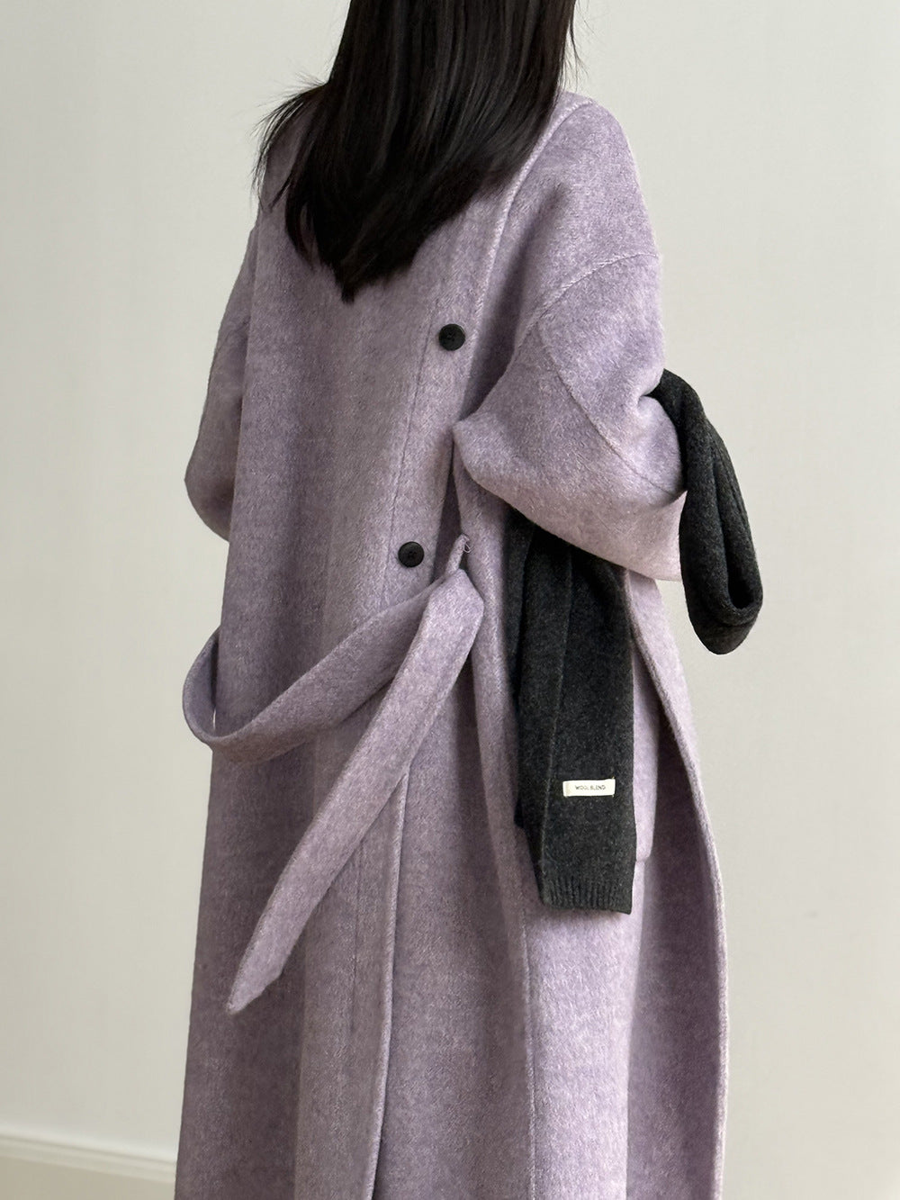 【Y25527】實拍高單質感雙面羊毛呢立領大衣（棉羊毛68%)251106