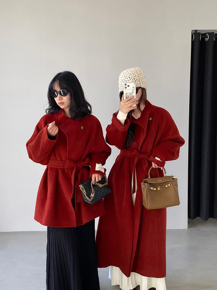 【cimz6616】實拍高級大氣厚款立領雙面羊毛呢大衣外套（羊毛100)251120