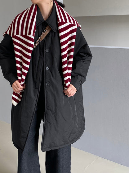 【cimz1235】 雪山奶糖 Muji 風輕薄初冬簡約廓形寬鬆棉服外套260108