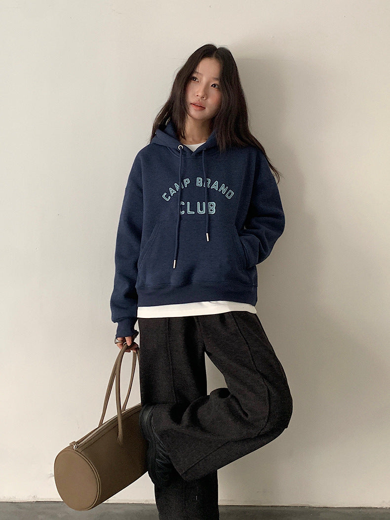 【LD11040】實拍字母印花加厚加絨連帽衞衣251202