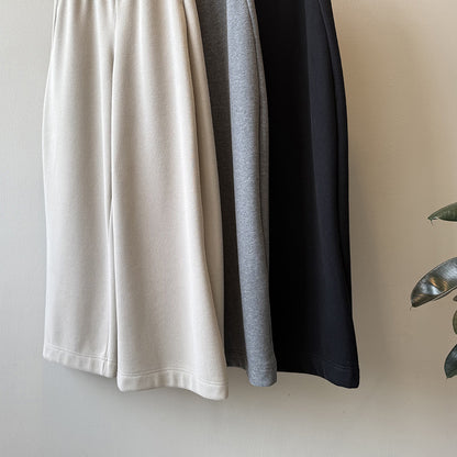 【Y82672】 實拍簡約寬鬆加絨保暖闊腿衛褲251023