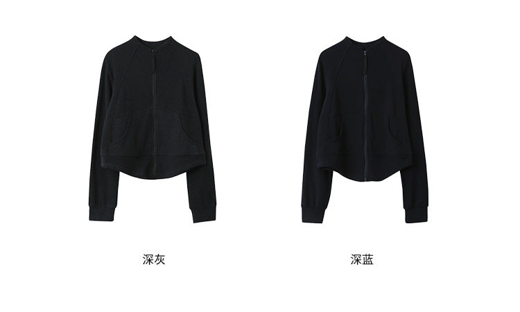 【LD3293】實拍立領雙頭拉鍊衞衣外套251103