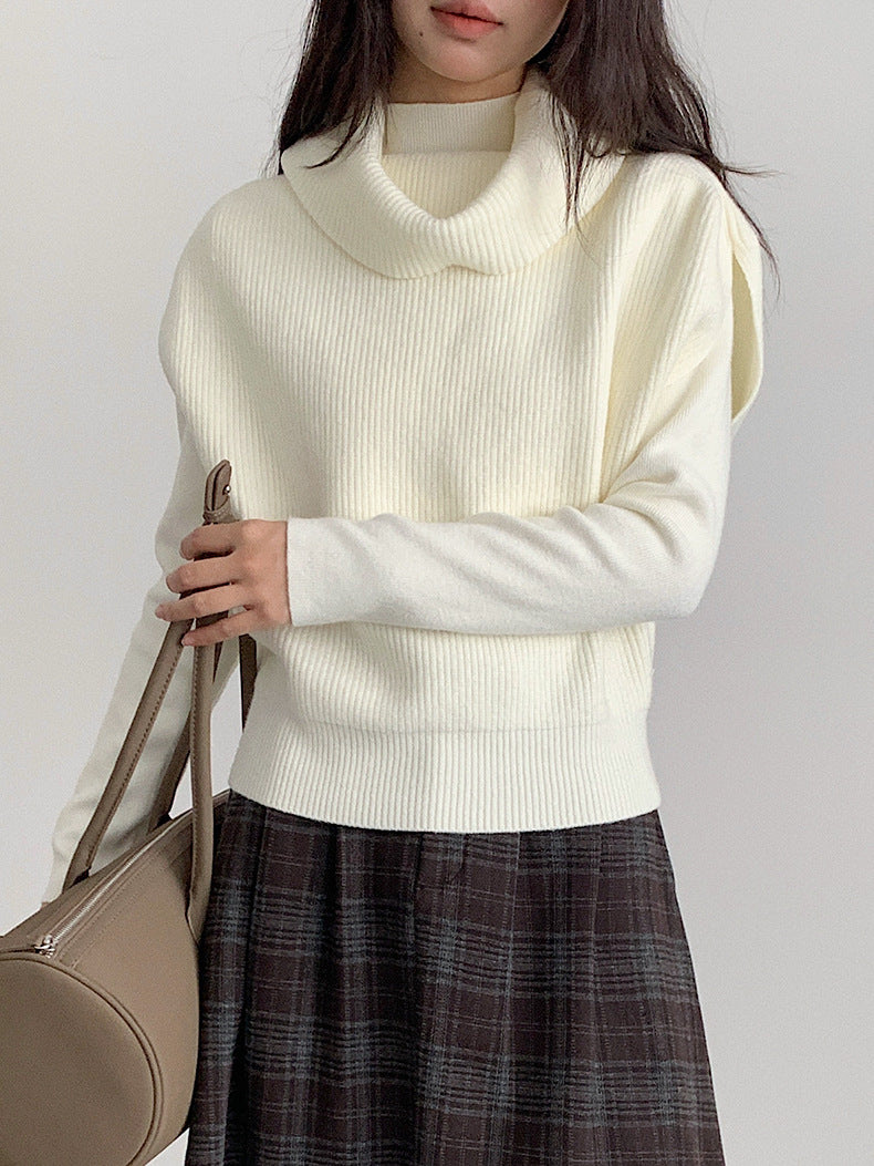 【LD11065】實拍半高領針織衫+針織背心251209