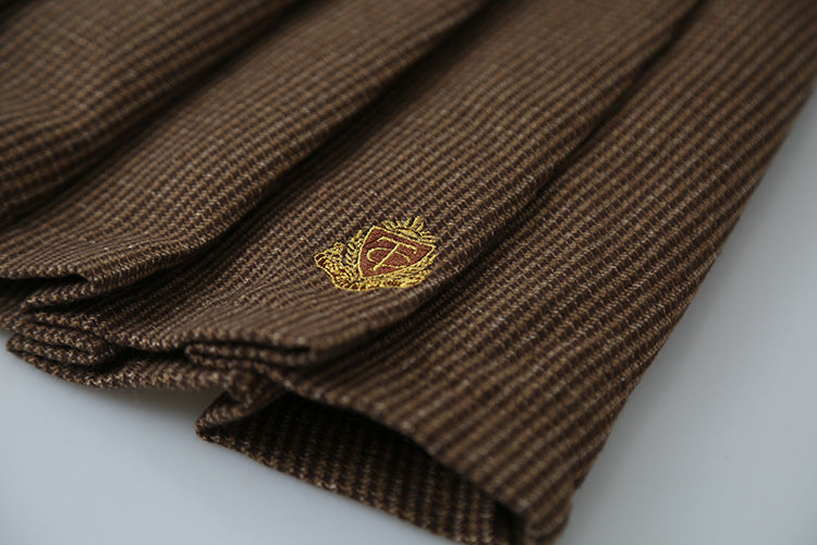 【LD3299】實拍S~XL秋冬露思同款～刺繡毛呢百褶裙251103