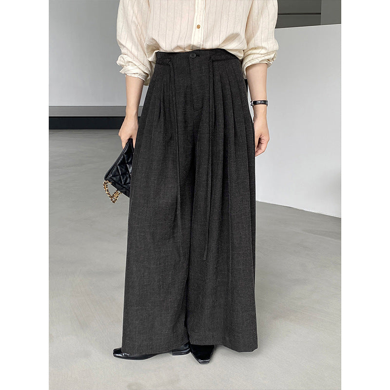 【cim1619】實拍韓系高級百搭壓褶垂感西裝褲251030