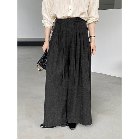 【cim1619】實拍韓系高級百搭壓褶垂感西裝褲251030