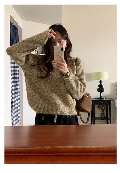 【H5505】實拍復古氣質花紗加厚針織毛衣251118